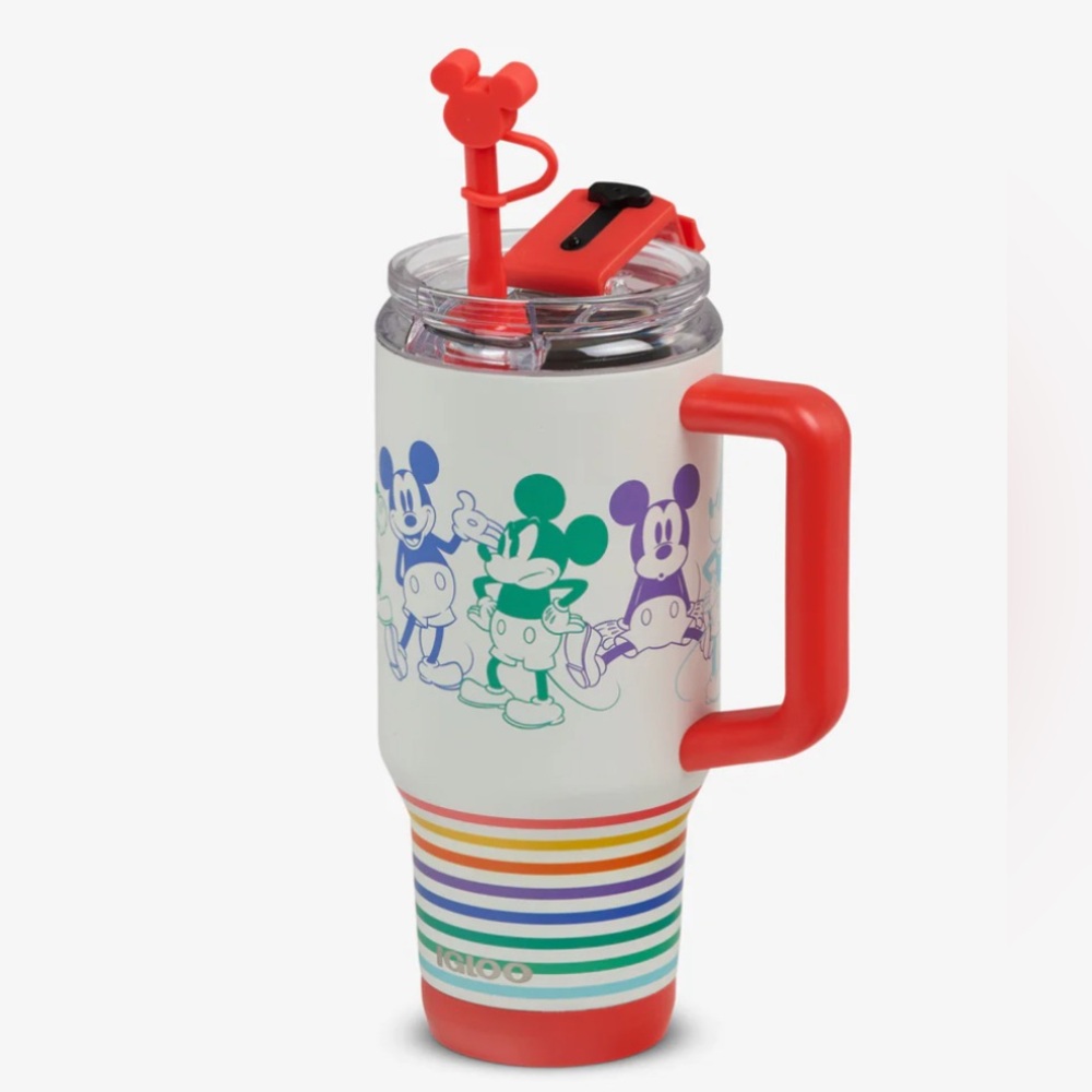Mickey Disney Travel Tumbler 32 Oz Colorful Stripes Igloo Limited Edition NWT